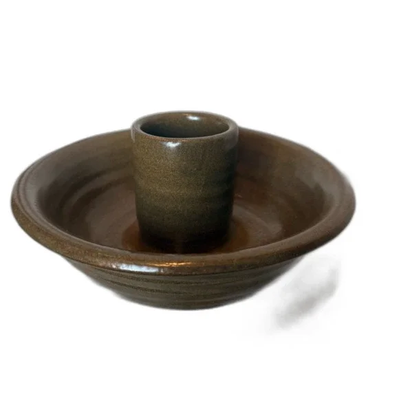 Beer Can Chicken Pottery Roaster Stoneware Made in Texas Earthy Brown - Picture 8 of 9